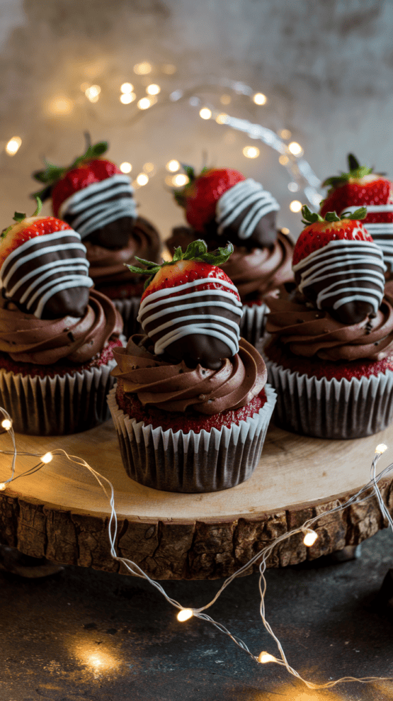 Chocolate Covered Strawberry Cupcakes