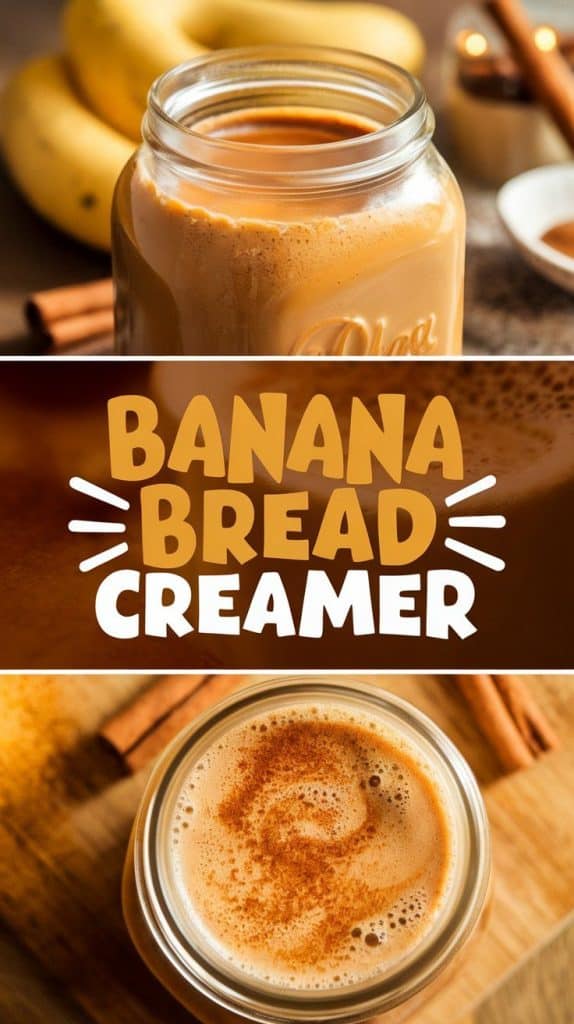 A glass jar filled with creamy butterscotch coffee creamer, with a lid nearby