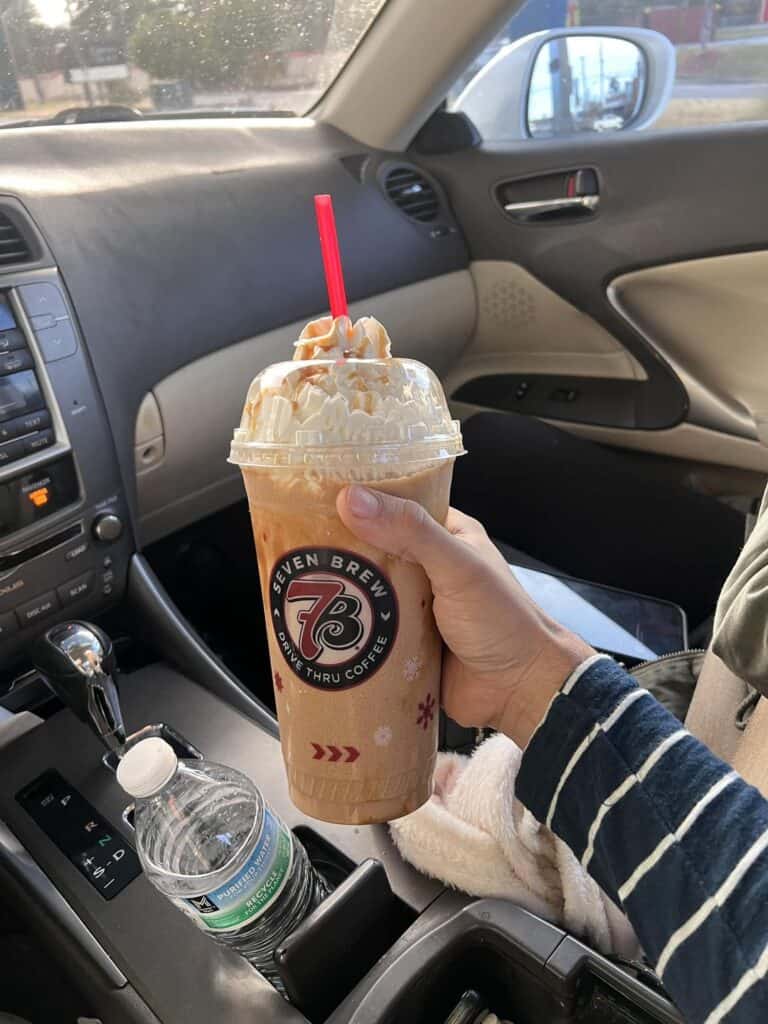 Blondie Chiller with whipped cream and caramel drizzle