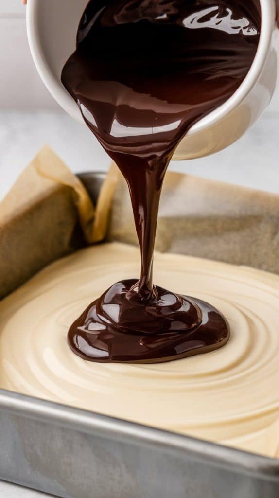 5. Pour over the vanilla fudge.