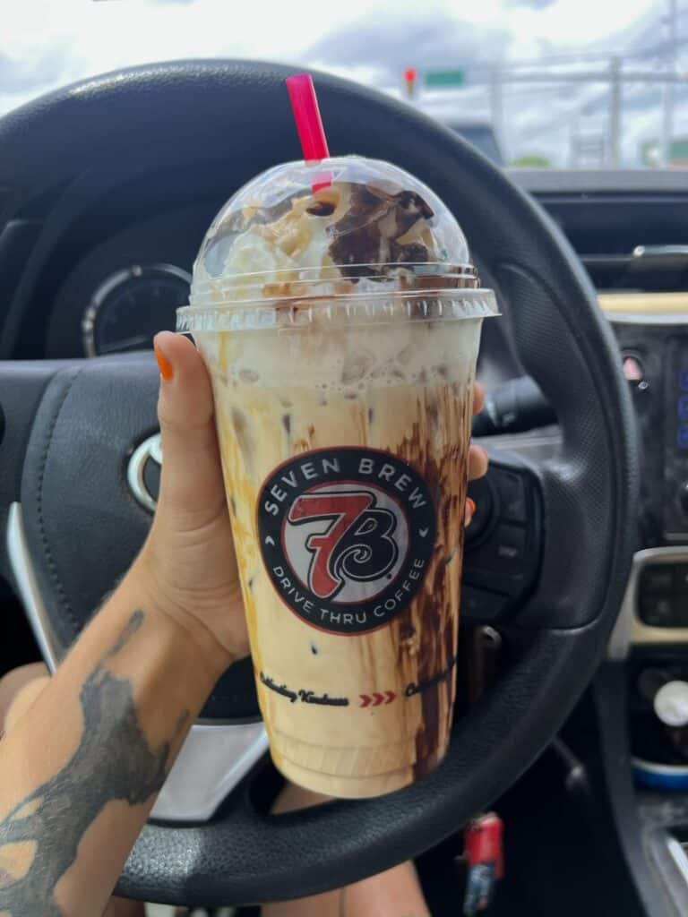 Sweet and salty sugar free with whipped cream caramel drizzle