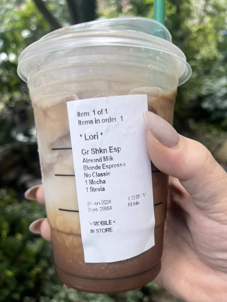 Chocolate almond shaken espresso