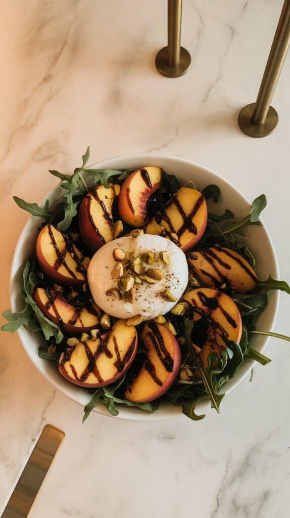 Grilled Peach Burrata Salad 