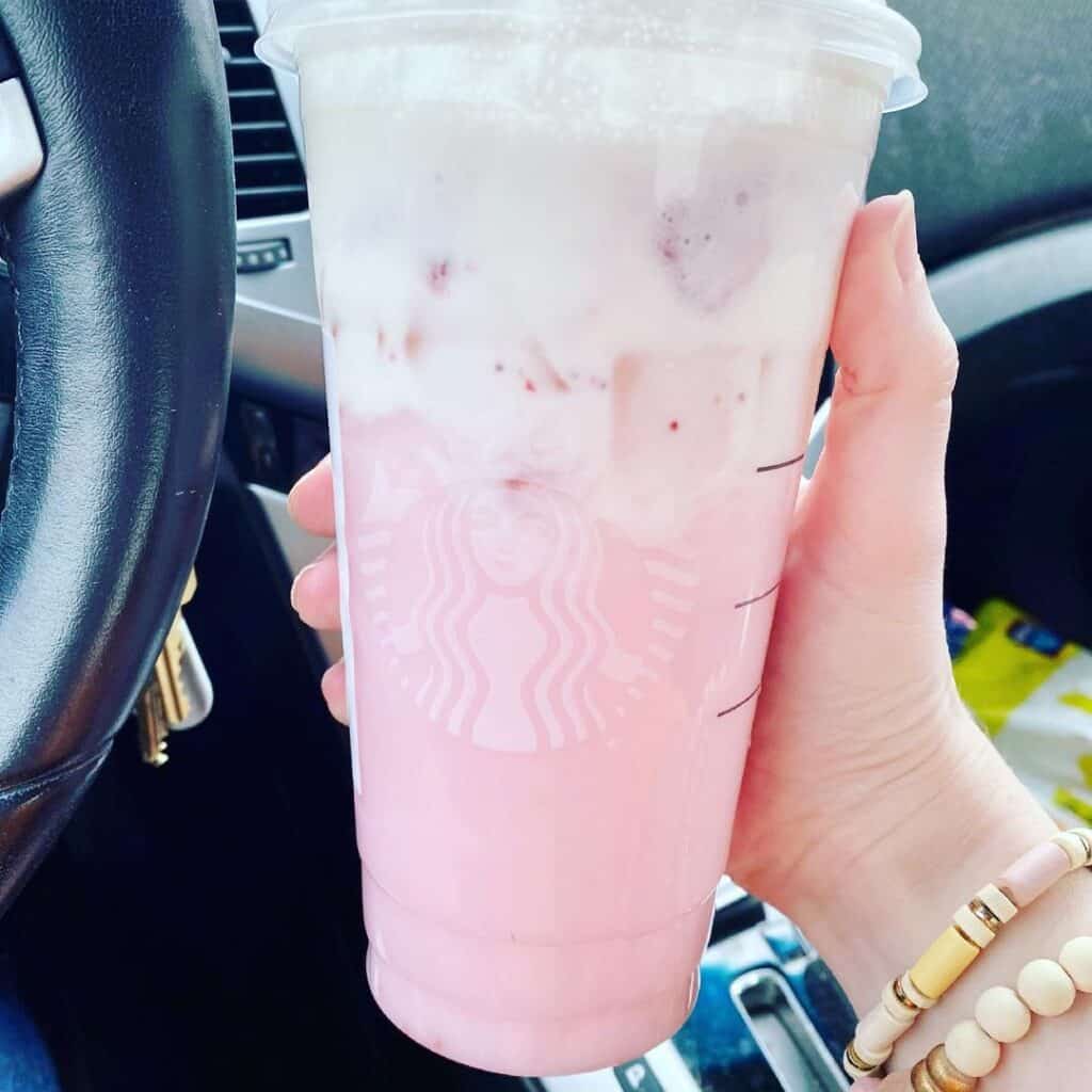 Pink Drink with sweet cream cold foam - Best Non-Coffee Drinks at Starbucks