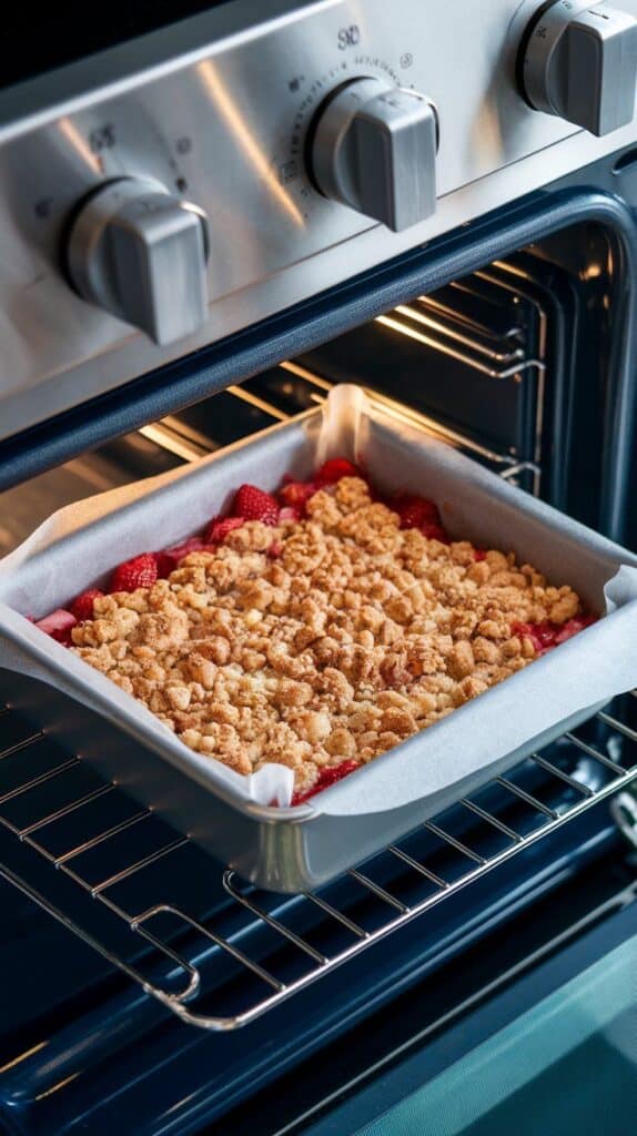 Strawberry Rhubarb Crisp Bars