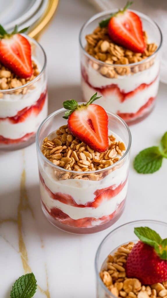 Strawberry Rhubarb Yogurt Parfaits