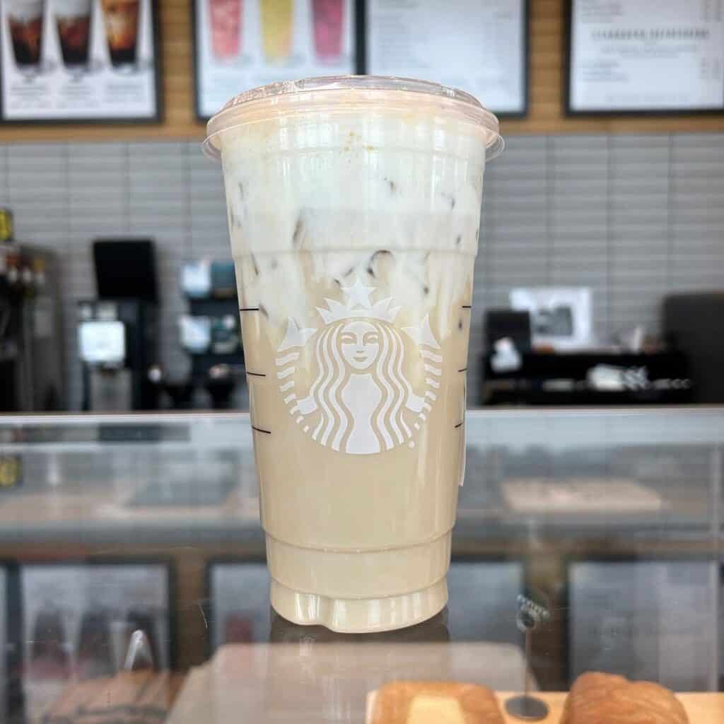 Venti Iced Chai Latte with cold foam on top