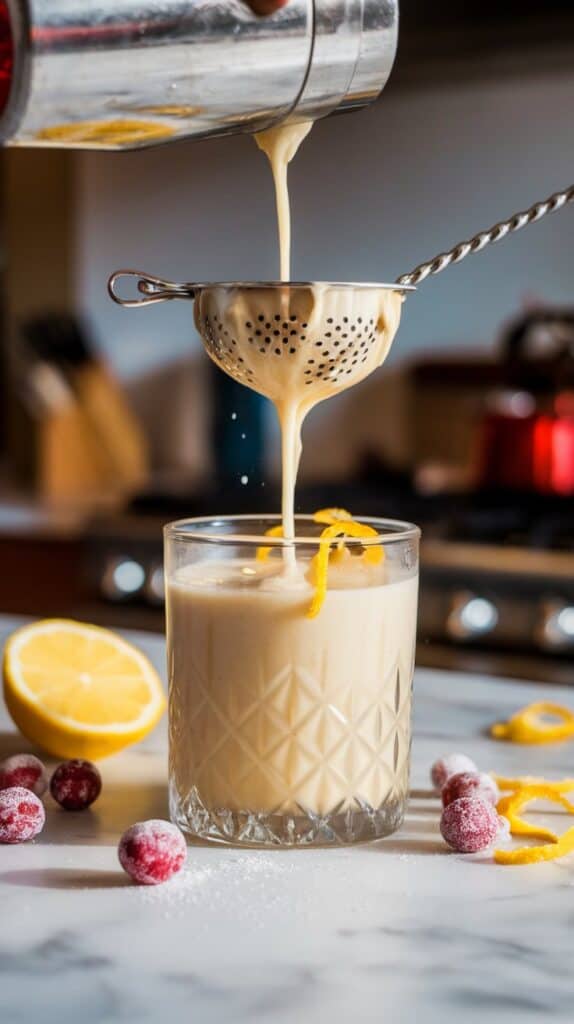 Cranberry Eggnog Sour