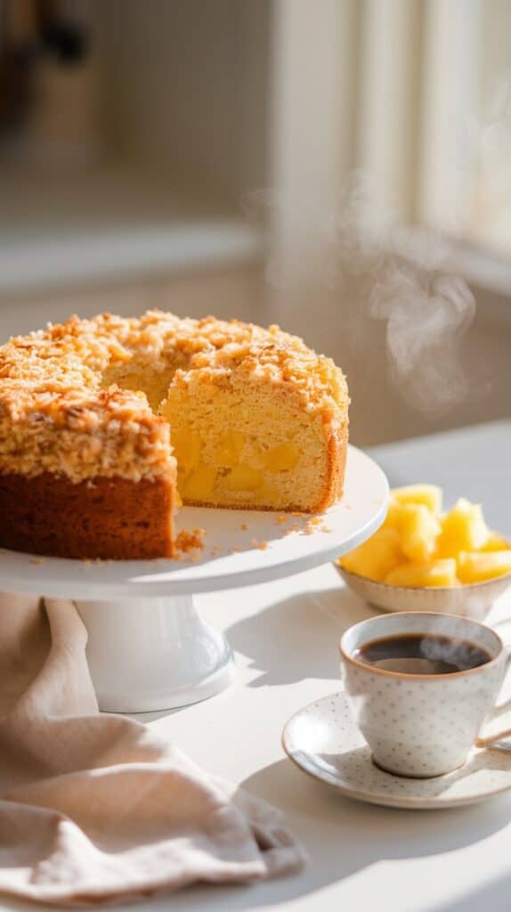 Pineapple Coconut Coffee Cake