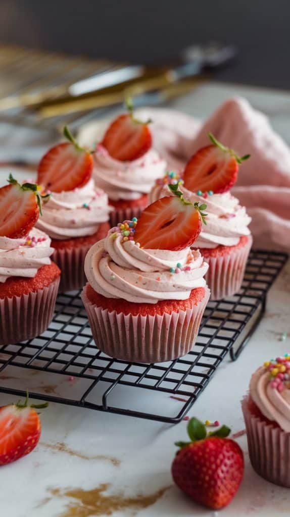 Strawberry Swirl Cupcakes