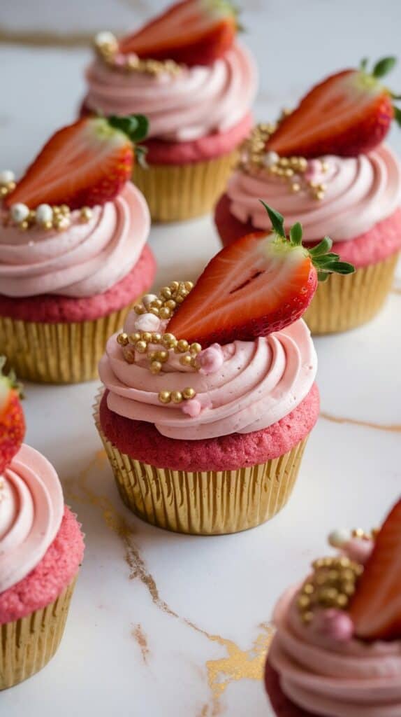Strawberry Champagne Cupcakes