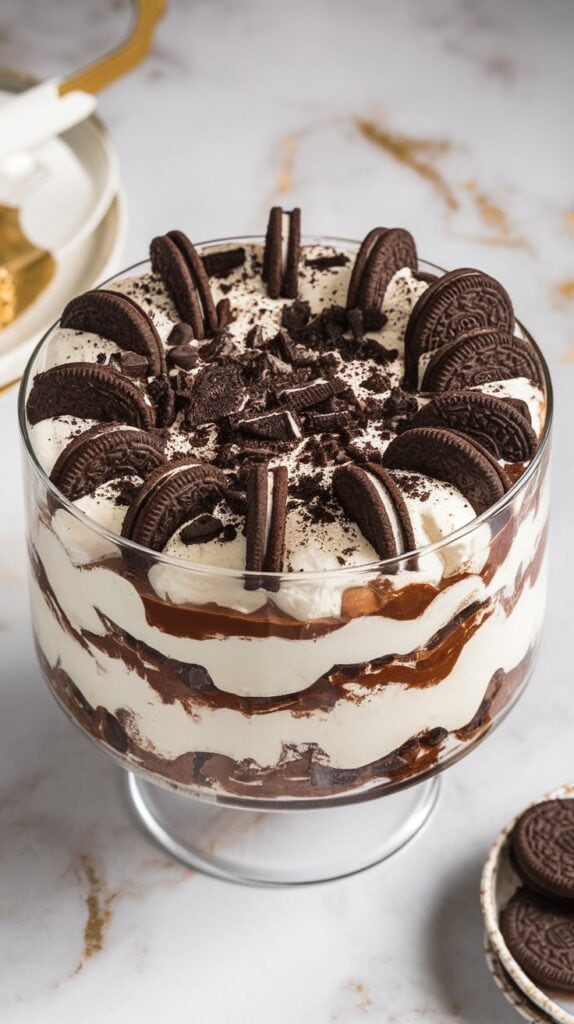 Cookies and Cream Fudge Trifle