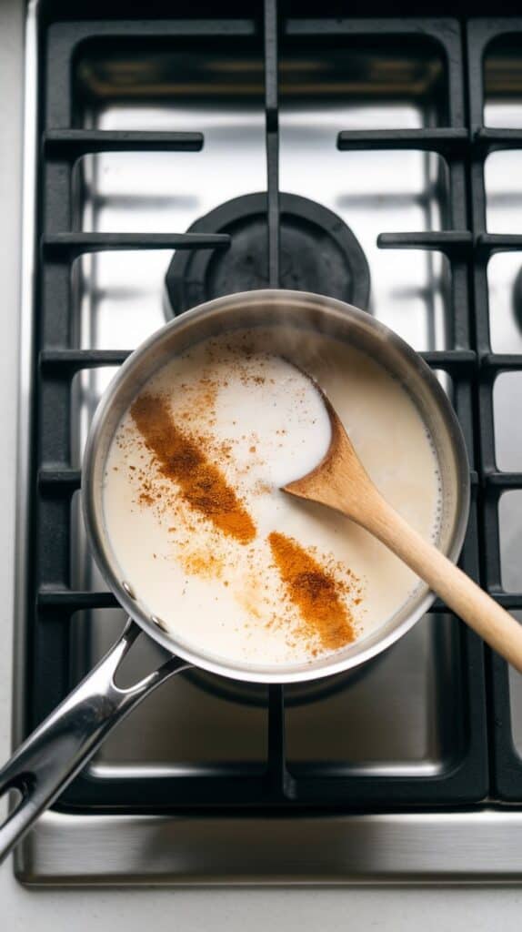 2. Heat the Milk and Spices