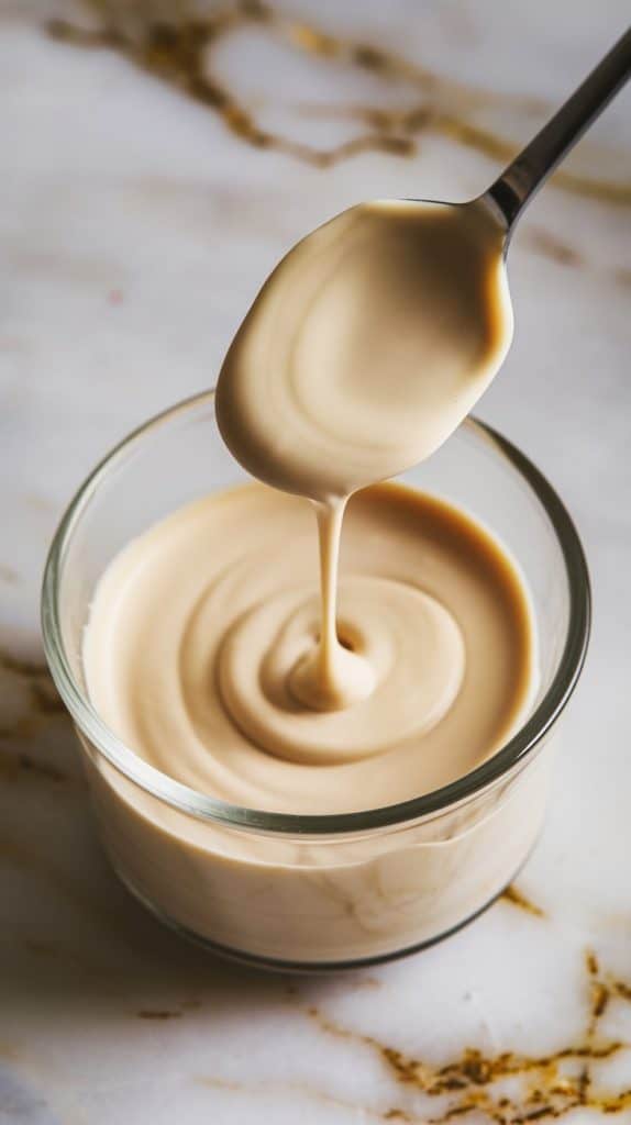 a small glass bowl filled with silky, melted white chocolate