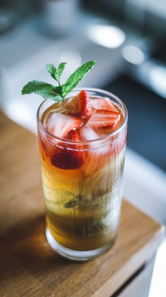 iced strawberry green tea