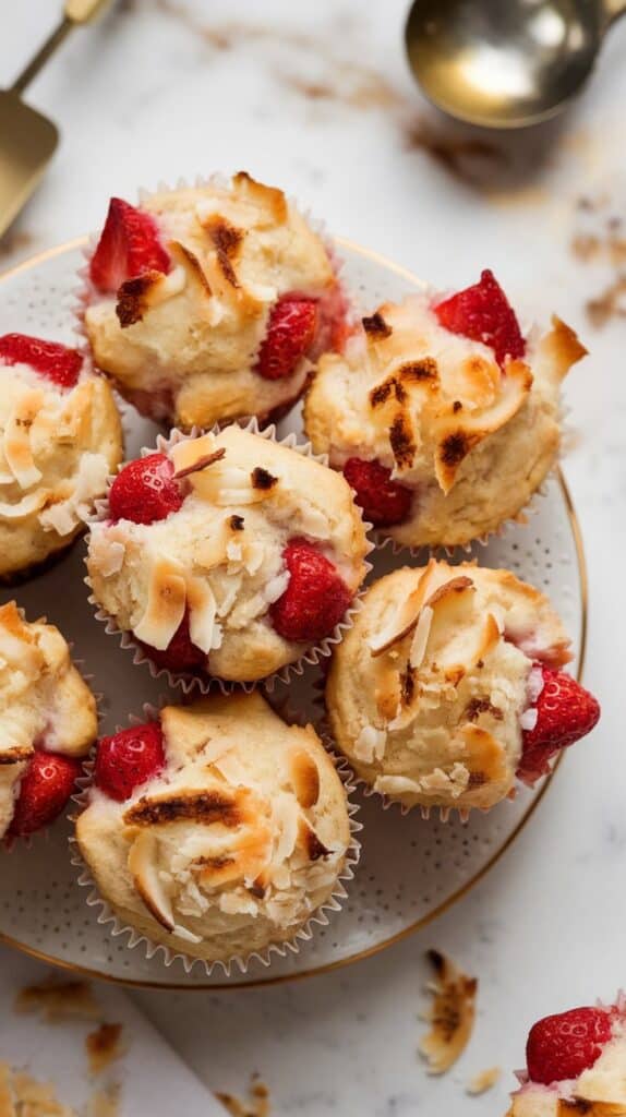 Strawberry Coconut Cottage Cheese Muffins