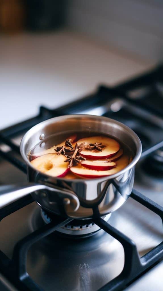 Step 2: Pour in water and bring to a simmer
