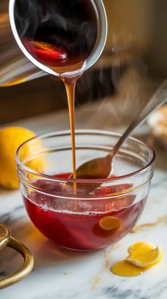 Step 4: Strain and add honey & lemon