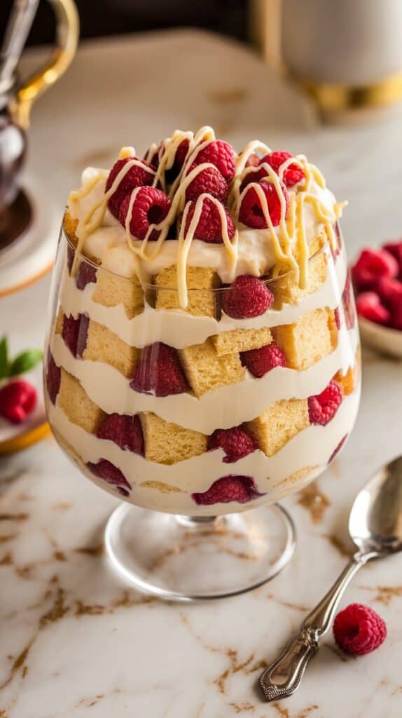 Raspberry White Chocolate Trifle