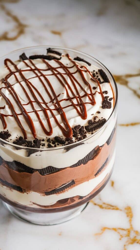 Cookies and Cream Fudge Trifle