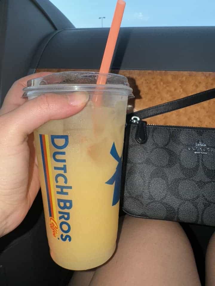 pineapple mango lemonade cut with coconut milk