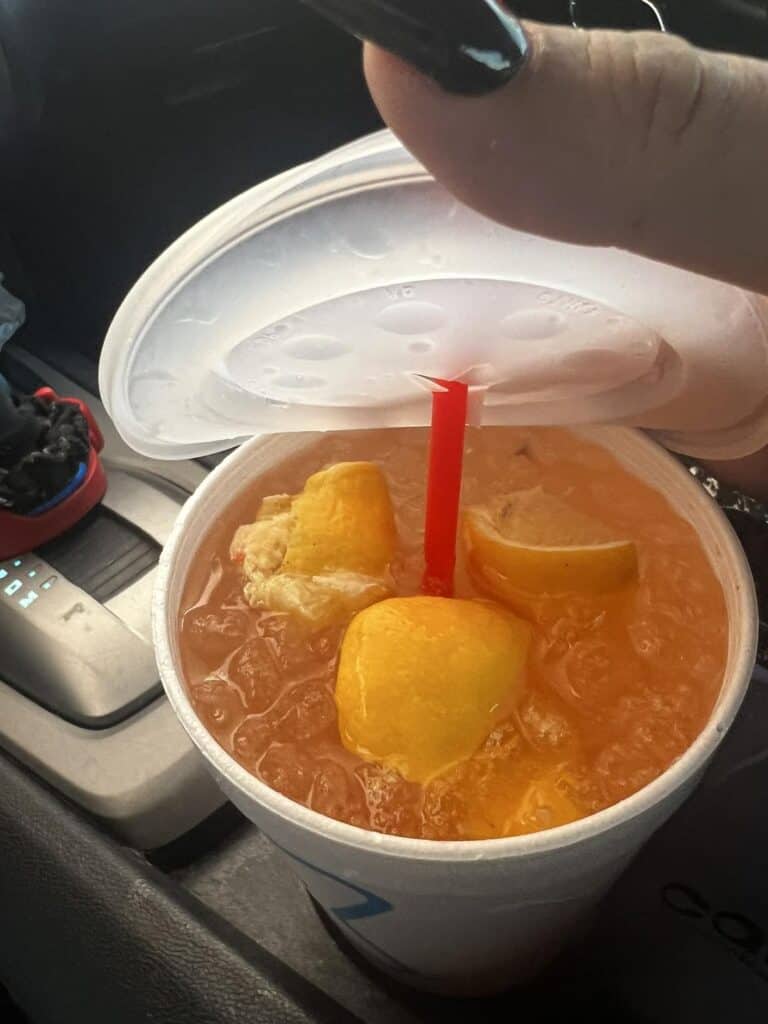 route 44 water with sugar free mango and lemons
