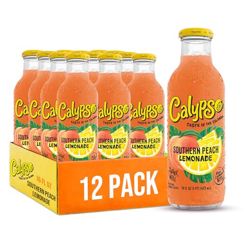 Calypso Lemonade, Southern Peach Lemonade, Made with Real Fruit, 16