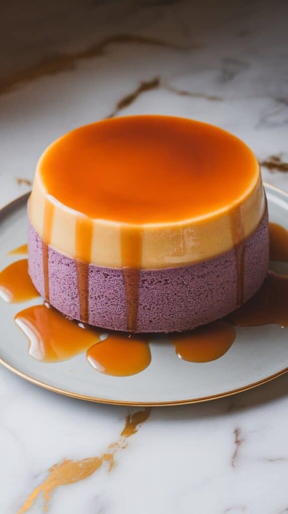 Ube Leche Flan Layer Cake