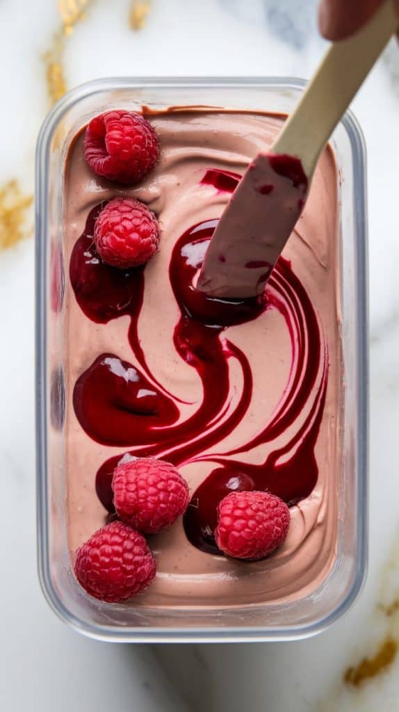 dark chocolate raspberry swirl frozen yogurt