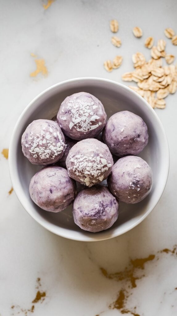 Ube Protein Balls with Rolled Oats