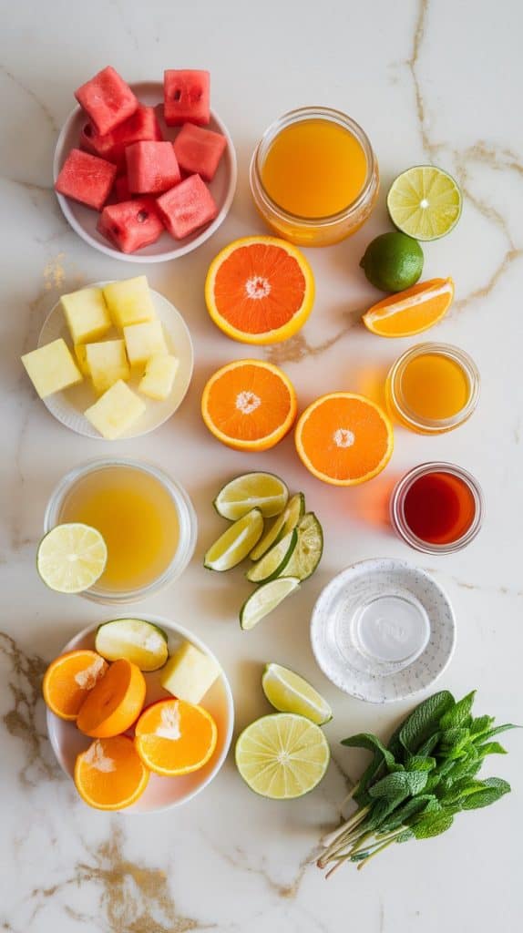 Summer Sangria with Watermelon and Pineapple