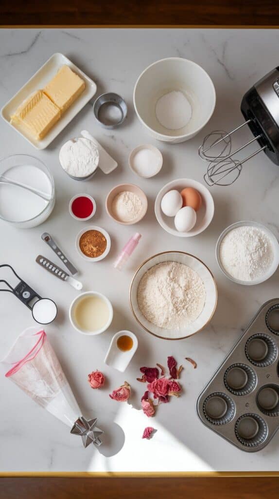 Vanilla Rose Cupcakes